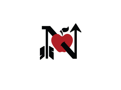 N is for Nicole apple arrow illustration legend letter lettering logo logomark red story william tell williamtell