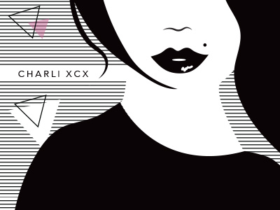 Charli XCX Illustration black girl illustration lips shapes simple