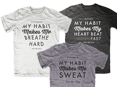 My Habit Fitness Tees advertising fitness habits simple t shirt type