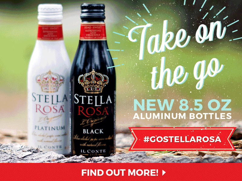 Stella Rosa Aluminums Reveal: Pop-Up Window adventure advertising bottle shots gif marketing on the go patriotic popup summertime texture typography wine