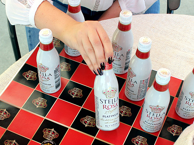 Stella Rosa Branded DIY Checkerboard black blog branding checkerboard diy games gold product red white