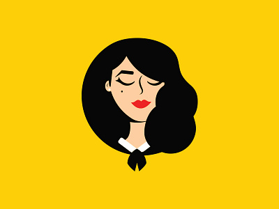Simply Me avatar digital fashion female girl hair icon illustration lips red vector yellow