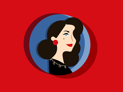 Lady Damfino avatar disney eyes fashion female geometric hair illustration portrait red vintage woman