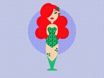 Poison Ivy - Femme Fatale batman character design dc comics digital illustration fan art geometric poison ivy red hair vector women empowerment