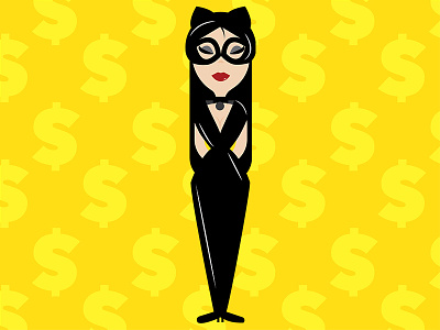 Catwoman - Femme Fatale black catwoman character design dc comics fashion female kitten heels leather makeup money pantsuit villain