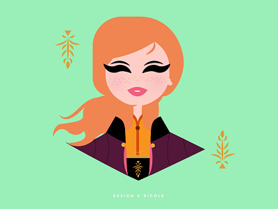Frozen II - Anna character design digital illustration freckles frozen 2 illustration portrait red head vector