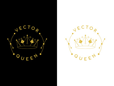 Vector Queen badge crown emblem enamel pin fountain pen gold graphic design hipster illustration minimal pentool pin design simplistic stars vector vector art vector illustration