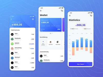 Finance App app art blue business card clean dashboard debut design finance finance app gradient gradients graph illustration ios statistic ui ux web