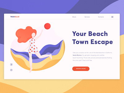 Travel Illustration 🧳 art artwork bright clean design girl gradient gradients illustration illustrator minimal travel typography ui uiux ux vector web web design website