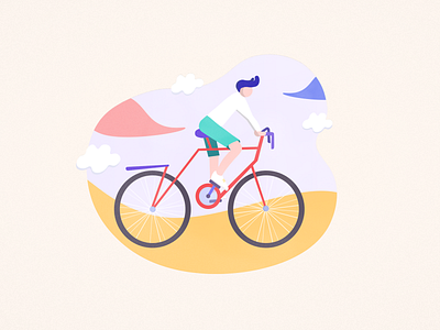 Bike Illustration app art bike bright character clean design illustration illustration art illustrator logo love minimal photoshop ride ui uiux design vector warm webdesign