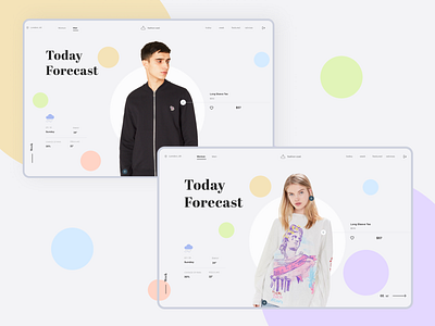 Fashion Cast app art branding bright circle clean clothes design ecommerce fashion flat forecast illustration logo minimal shop ui ux vector web