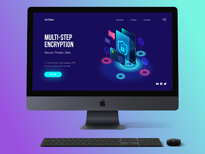 VPN - Cyber Security Landing Page adobe illustrator adobe xd cybersecurity encryption interface design landing page mockup security ui design uidesign uiux user interface user interface design ux design uxdesign vpn web design webdesign