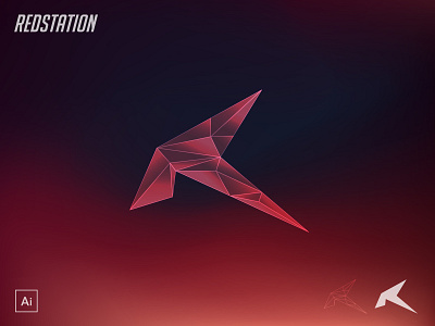Logo for the motion design studio high tech illustrator logo motion polygons red vector