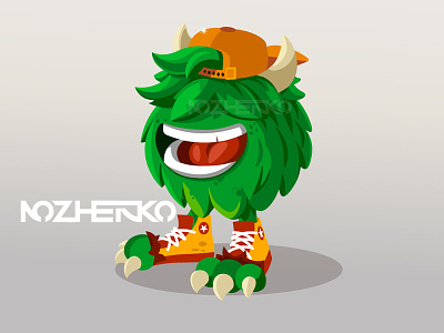 Green Monstr app character design designer drawing emblem green illustration illustrator logo mascot mascot design monster nozhenko ukraine vector