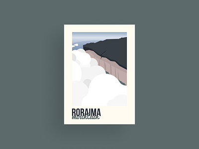 Roraima brasil clouds design dribbble guyana illustration illustrator landscape mountain nature rock sky south america trees vector venezuela