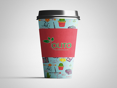 Olito cup design branding cup of coffee package design pattern pattern design