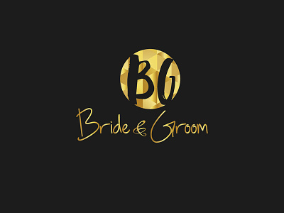 Bride And Groom logo black branding gold logo logo design branding