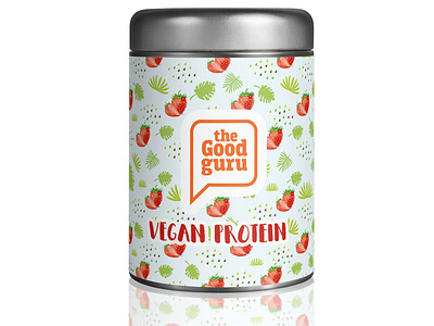 Vegan Protein Strawberry branding jar packagedesign protein strawberry