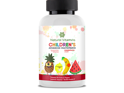 Natural Vitamins For Kids branding kids packagedesign vitamin