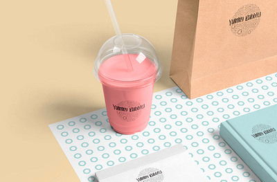 Yummy Bubbles Tea Cup branding bubble tea cup design package design