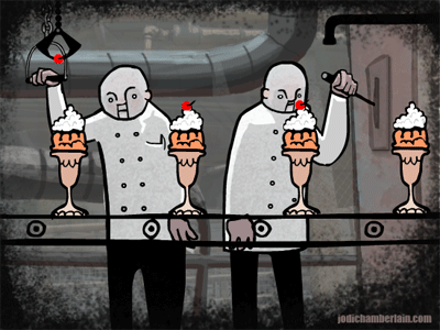 The Inefficient Factory animated gif animation cherry factory gif job