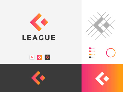 LEAGUE Logo design animation app brand design brand identity branding branding design design flat graphic design icon l logo design logo logo design