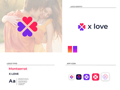 X LOVE app brand brand design brand identity branding branding design design graphic design icon logo logo design x love x love