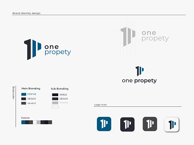 one propety company brandign logo design 1 letter logo brand brand design brand identity branding branding design business logo design company logo design graphic design icon logo logo design logo mark p letter logo product typography vector