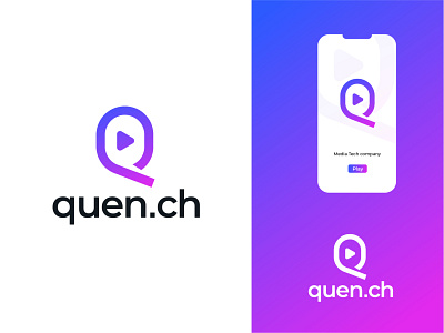 Q letter and Music player modern logo Design