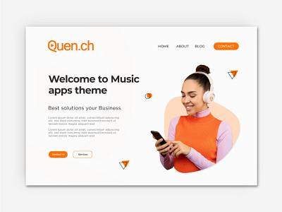 Music Landing page Design brand identity branding concept design graphic design icon landing page design mobile apps modern music music landing page product design ui uiux design ux web web banner web design web page design web site design