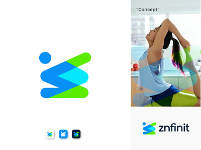 Znfint  Yoga modern minimalist logo and Branding Design