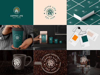 Coffee Life modern Minimalist Logo Design and Branding design