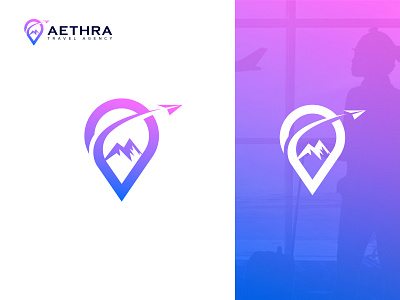 Aethra Travel modern minimalist logo and Branding design brand identity brand logo branding business logo company logo concept design flat gradient logo logo design logo mark logotypo minimal logo minimalist modern logo tour logo travel travel agency logo vector