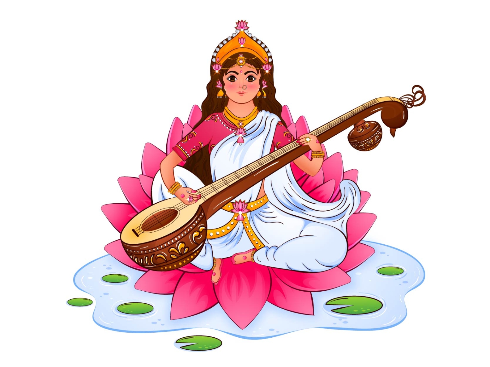 Goddess Saraswati By Akriti Agarwal On Dribbble