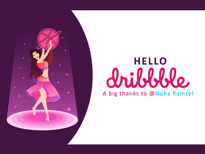 Hello Dribble belly dancer blue dribbble hello light pink purple