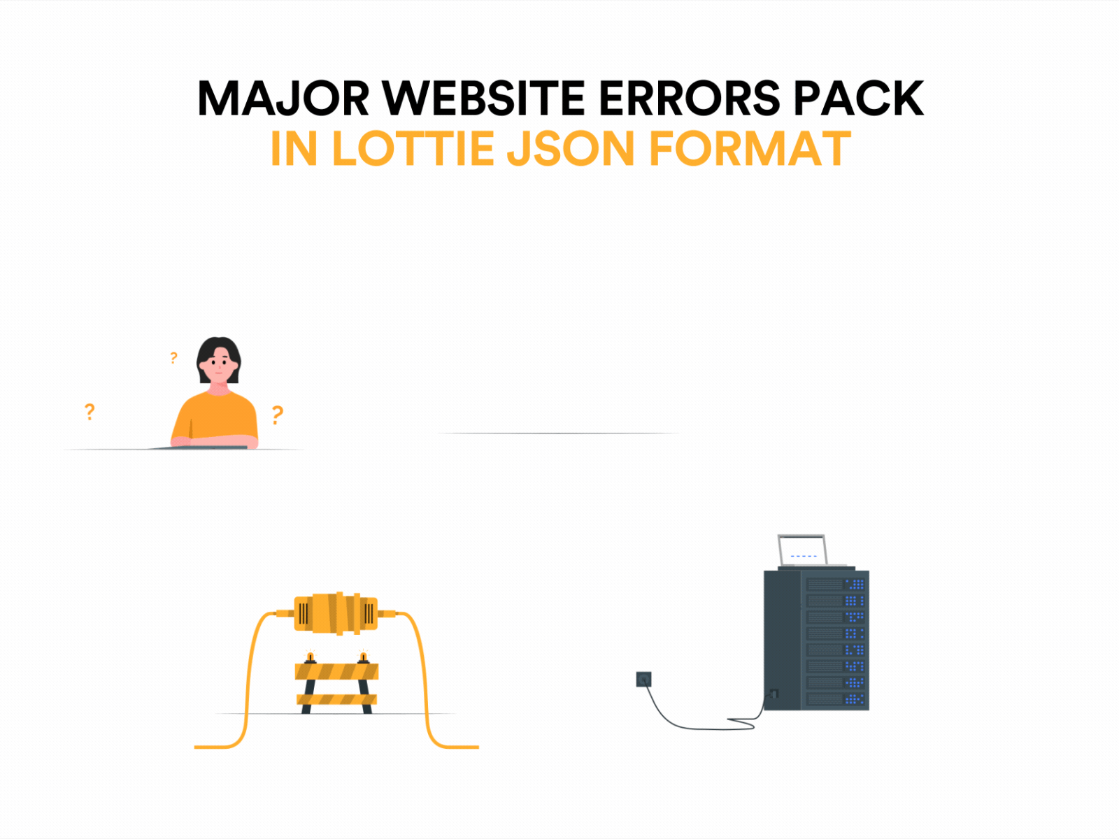 Major Website Error Pack adobe after effects animation bad request error 400 error 401 error 403 error 404 error 500 forbidden error iconscout internal server error json lottie pack page not found error unauthorized error website website errors