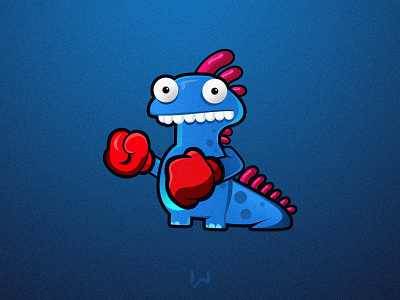 Dinosaur Boxer Cartoon illustration