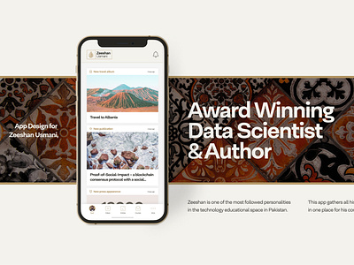 App Design for Zeeshan (Award Winning Data Scientist)