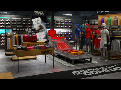 Nike Boom (Ice table) 3d c4d cinema 4d modeling nike photoreal rendering retail visualization vray