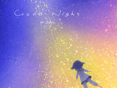Good night, little planet. dream girl illustration star universe