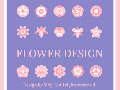 Flower Design - Part 1 flat design floral flower pink