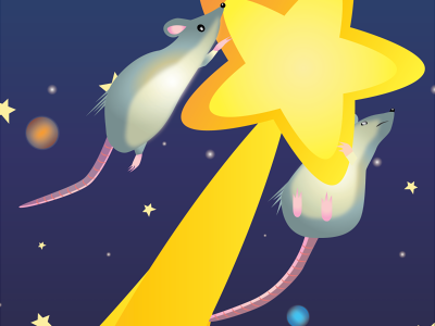 Star Rats adobe illustrator cute illustration rats space stars