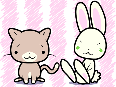 Concerned Cat and Bawdy Bunny adobe illustrator bunny cat cute