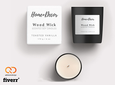 Candle Label Design box branding candle design fiverr glass candle graphic design label packaging design