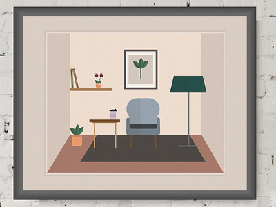 Picture On a Wall books chair coffee flower illustration picture room wall