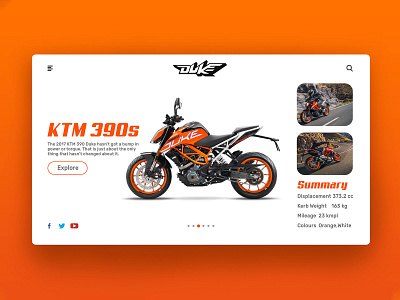 KTM Landing page ui design