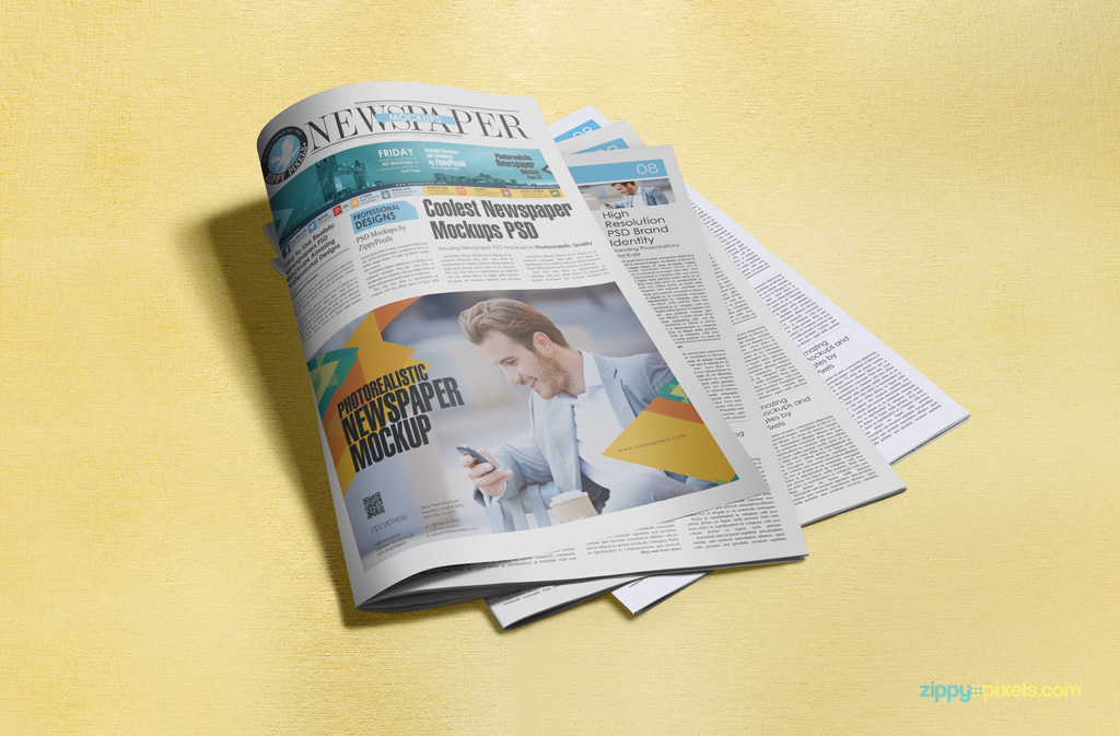Download Amazing Tabloid Size Newspaper Ad Mockups by ZippyPixels on Dribbble