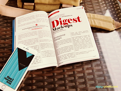 Photorealistic Digest-Size Magazine Mockups Vol3