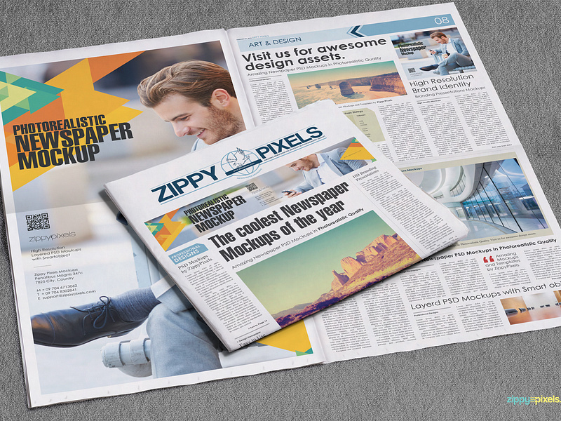 Professional Newspaper Mockup - Vol 4 by ZippyPixels on Dribbble