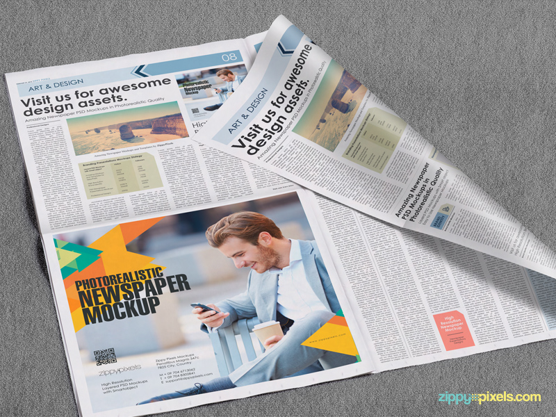 Download Professional Newspaper Mockup - Vol 4 by ZippyPixels on ...